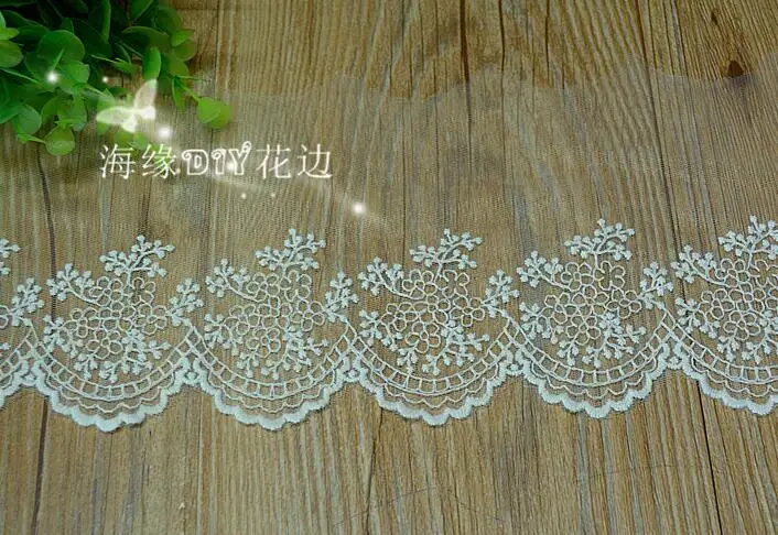 White Cotton Net Lace Trim Embroidered Lace Fabric Trimming Accessories 3 Meters/lot 11cm lace fabric lace garment accessories lace sewing supplies lace decoration lace accessories lace sewing accessories