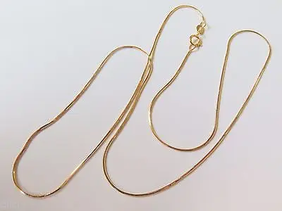 

Fine Au750 Pure 18K Yellow Gold Chain Women's Men Snake Link Necklace 16inch
