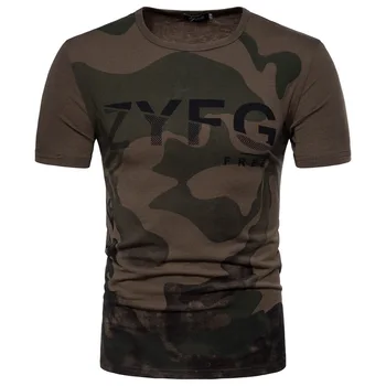 

Nice Fashion Men Camouflage Printing T-shirts Casual Personality Short-sleeved Slim Cotton T-shirts For Male Spring Summer