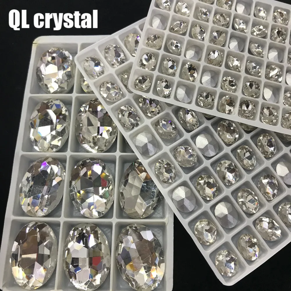 QL кристалл все размеры овальные остроконечные хрустальные стразы высокого качества для самостоятельного изготовления ювелирных изделий Аксессуары