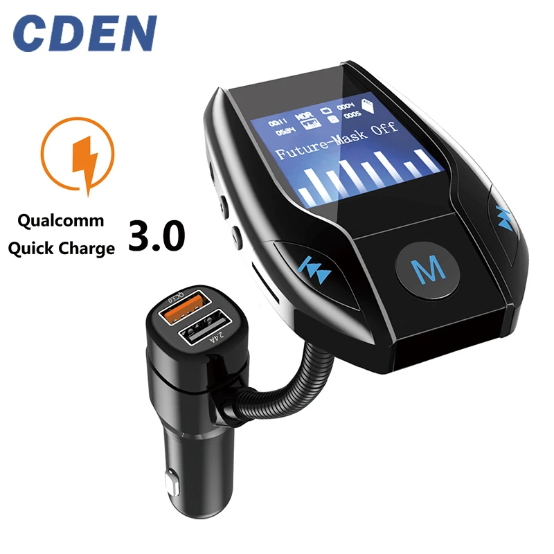 

Car Wireless Bluetooth FM Transmitter Adapter MP3 Music Player FM Modulator Hands-free Car Kit with Dual USB 3.0 Quick Charger