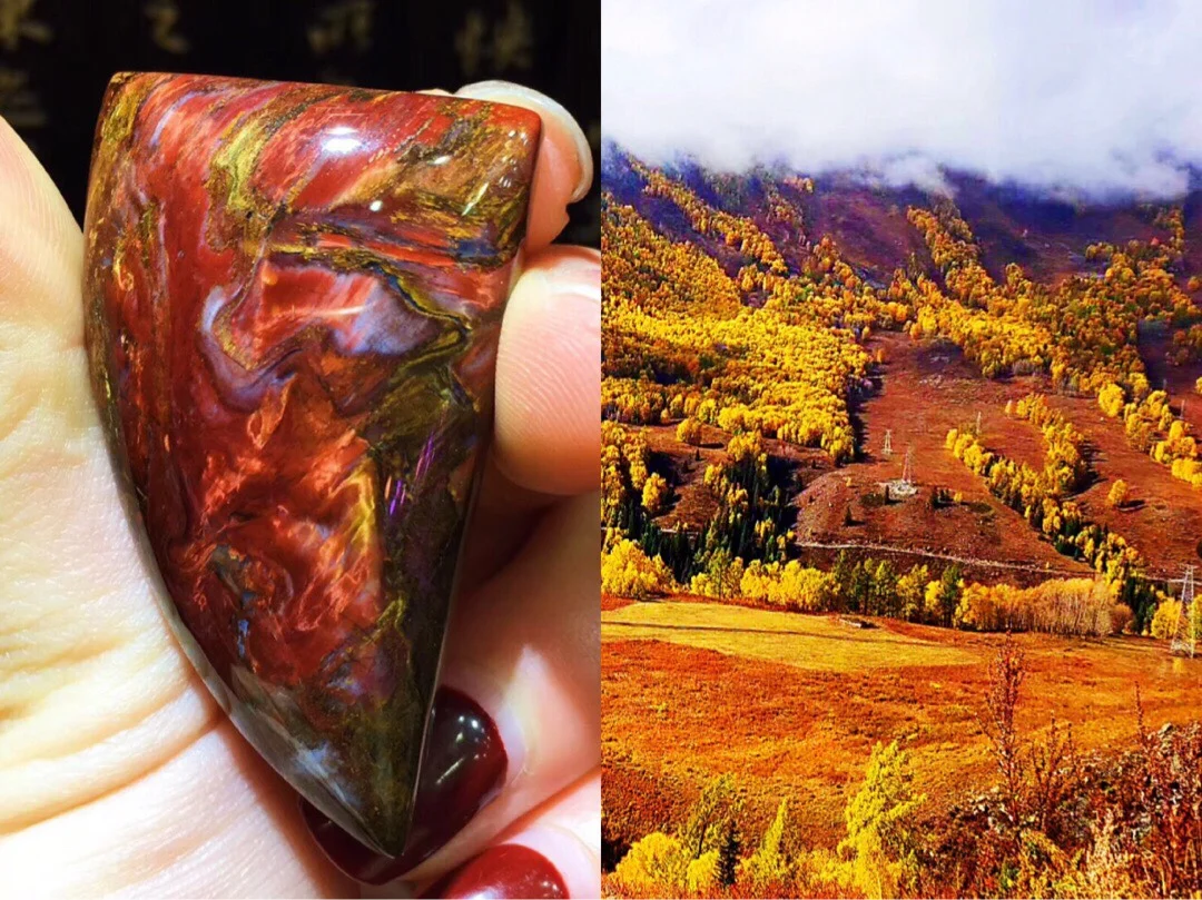 

B31170 44.1x26.8x10.6mm 19.3g Value Pendant Yellow Red Natural Boutique Peter Stone (Pietersite) Pendant Men and women