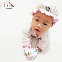 Новые женские перчатки для маленьких мальчиков, шапки для новорожденных, хлопковые, белые, унисекс, детские, милые головные уборы, Детская Ночная шапочка, шапочка для сна, антицарапки