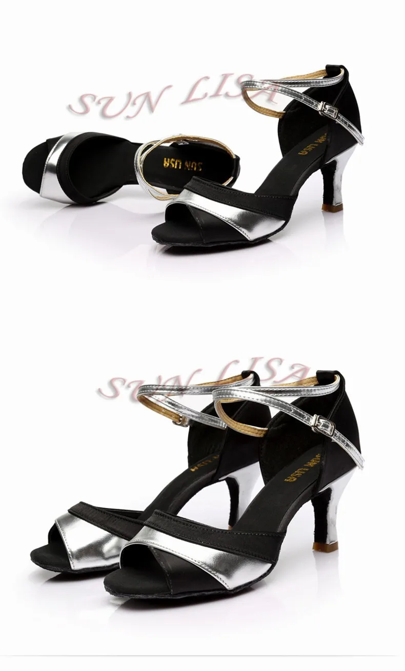 Танцевальные туфли Sun Lisa Великолепные женские танцевальные туфли на высоком каблуке для танго сальсы бальных танцев туфли для латинских танцев каблук 5 см и 7 см