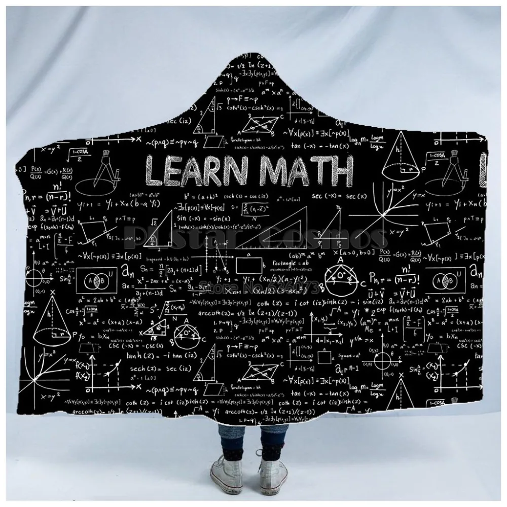 

Plstar Cosmos Math science for boy Graphic funny Hooded Blanket 3D full print Wearable Blanket Adults men women Einstein style3