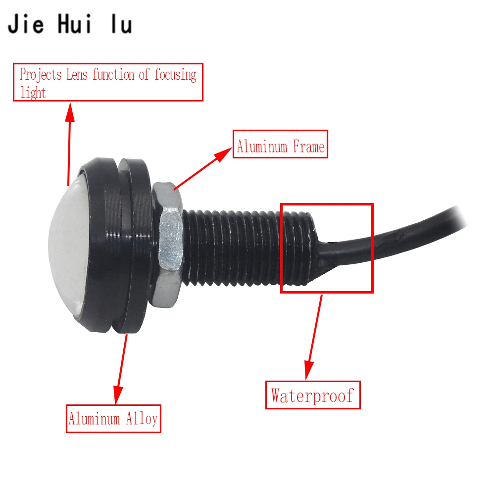 1 шт. Автомобильные дневные ходовые огни Источник заднего хода парковочная сигнальная лампа водонепроницаемый 18 мм 23 мм ЧЕРНЫЙ светодиод глаза Орла DIY
