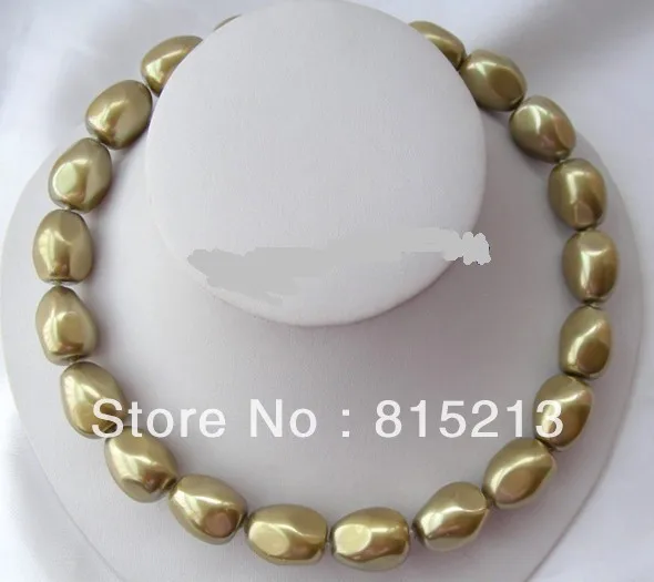 

ddh00290 stunning big 20mm green baroque south sea shell pearls necklace 28% Discount