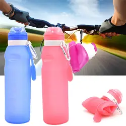 Новая распродажа 600 мл складной Открытый активности велосипед Велосипедный Спорт пить бутылку воды чайник силиконовые чашки путешествия