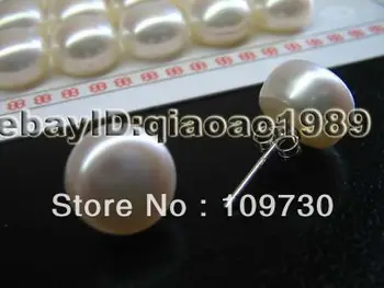 

ry00121 wholesale Lots 100 pairs 10mm freshwater pearl earring 925 silver studs