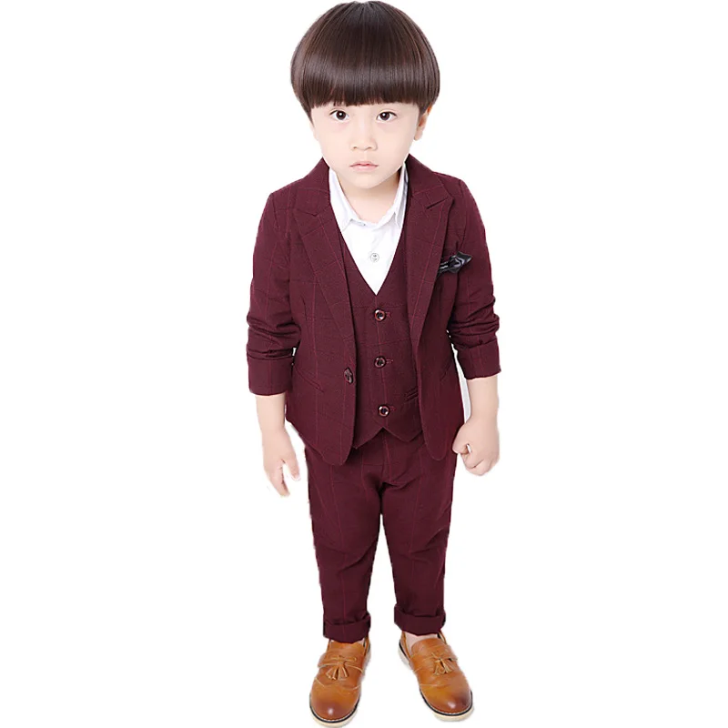 

2019 Flower Boy Wedding Formal chorus Dance Show Blazer Suit Kids Jacket Vest Pants 3Pcs Clothing Set Children Tuxedo Costume