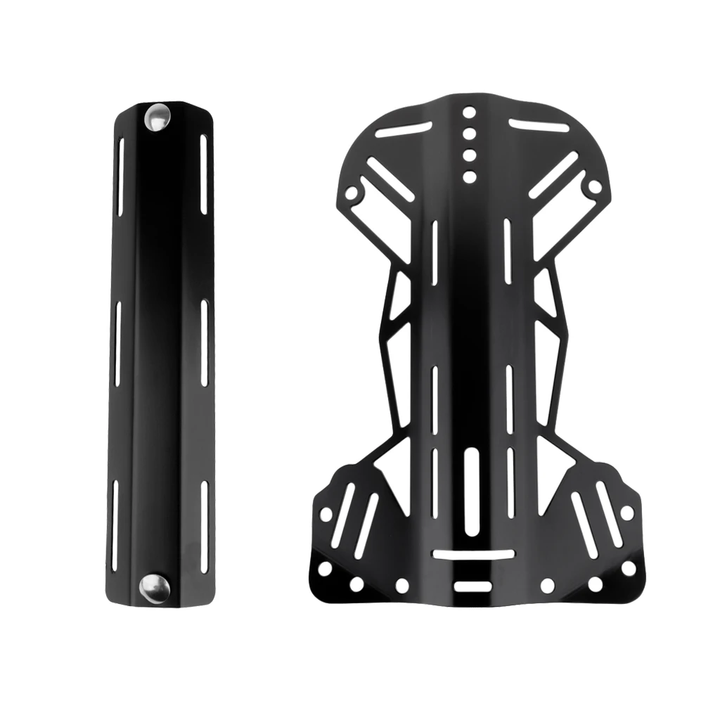 Universal Aluminum Backplate with Single Tank Adapter for Scuba Diving Diver BCD Harness System Gear Kit Set