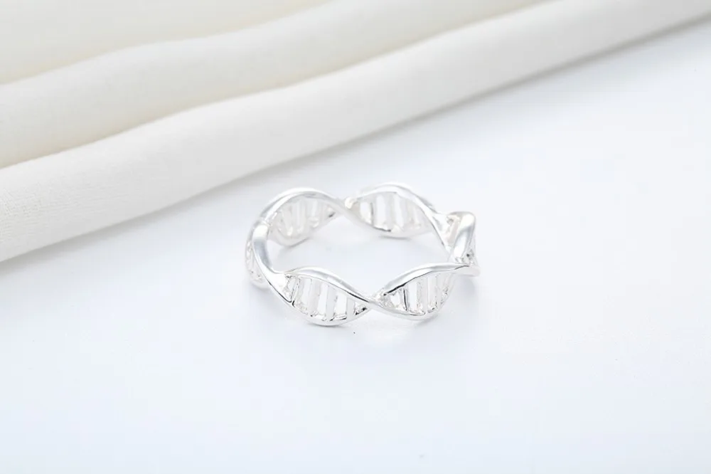QIAMNI DNA рыбий хвост молекула ананаса сердце головоломка Пульс кольцо для женщин Слон Олень кольцо с крабом лучший друг подарок на день рождения