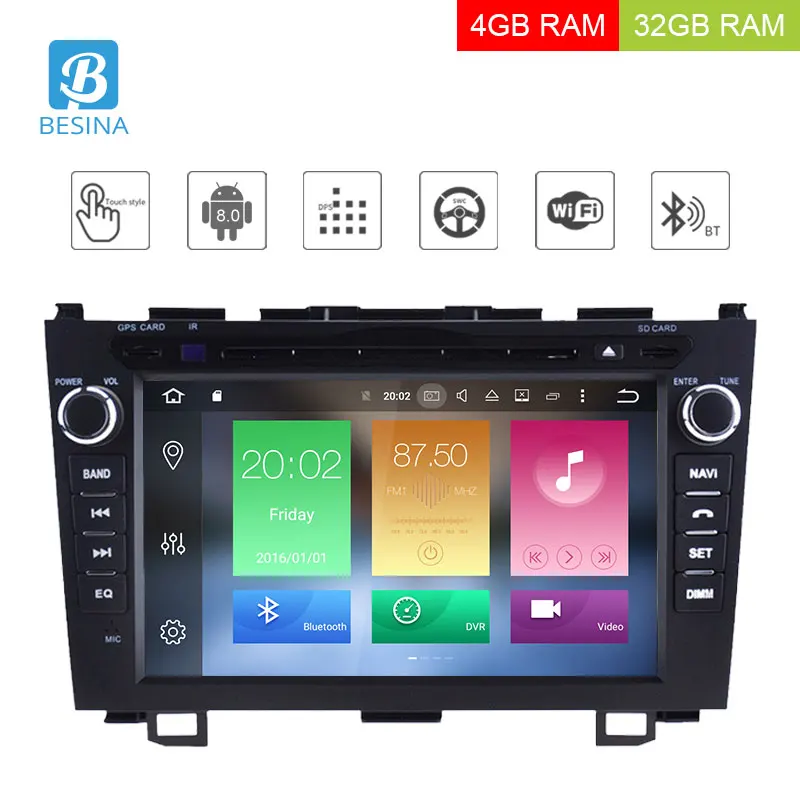 

BESINA Android 8.0 2 Din Car Radio For Honda CRV CR-V 2006-2011 Multimedia GPS Navi WIFI Octa Cores 4GB RAM Video CD DVD Player