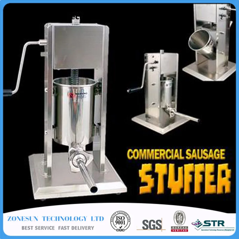 ZONESUN Homemade Sausage Meat Stuffer Stainless Steel Manual Sausage