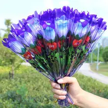 Светодиодный светильник в виде розы на День святого Валентина, День матери, день рождения, вечеринки, свадебные украшения, Хэллоуин, искусственный цветок