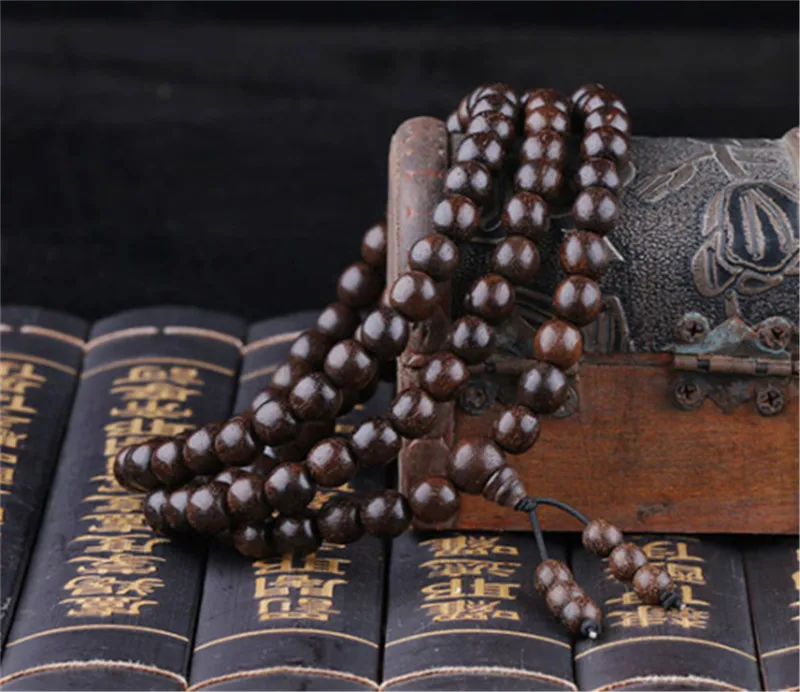 Natural Agilawood Aloeswood Round Wood Beads Bracelet (2)