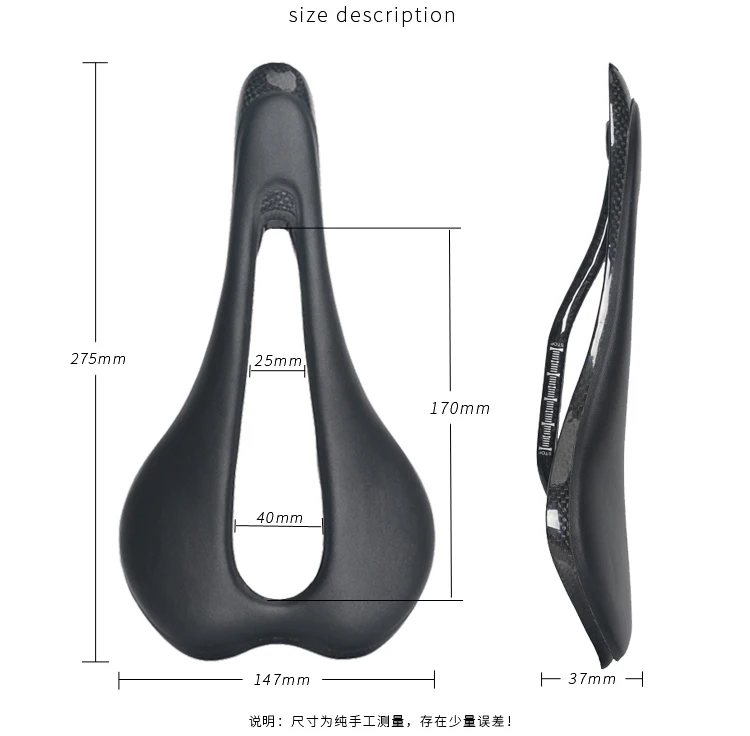 

Big Hollow Designed 3K Black Carbon Saddle Road Mountian Bike Cushion Carbon Fibre + PU Bicycle Saddle Bike Parts