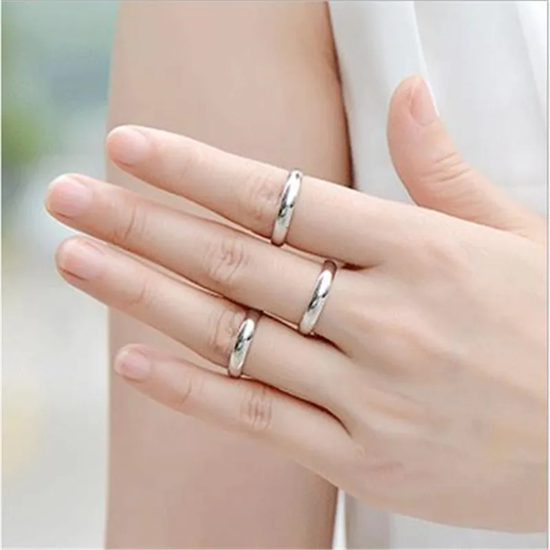 

Sitaicery Latest Fortunately Silver Couple Rings Polished Stainless Steel Ring Convention Jewelry Wedding Ring Valentine Gift