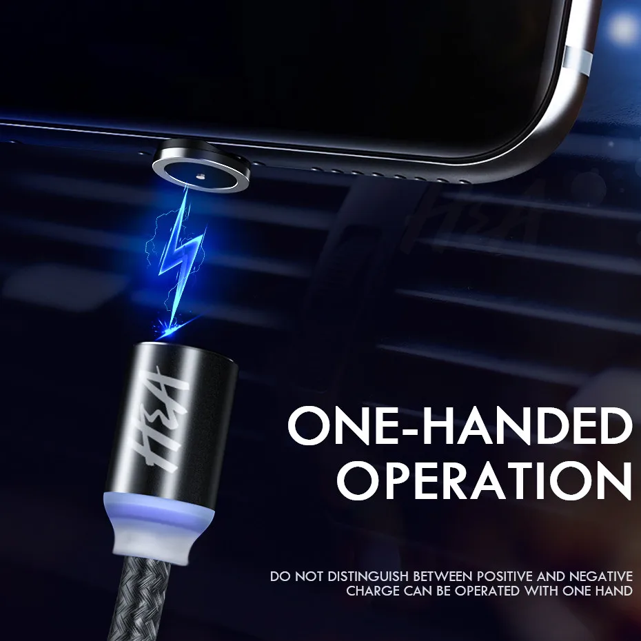 H y un cargador magnético Cable USB A Micro USB para el Xiaomi Huawei Android Teléfono Móvil de carga rápida imán Microusb Cable de datos de alambre