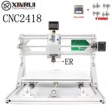 CNC 2418+ER spindle GRBL DIY CNC laser machine,work area 24x18x4.5cm,3 Axis Pcb Milling Machine, Wood Router,Pvc Mill Engraver