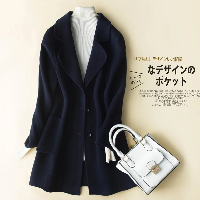 

KMETRAM 100% Wool Coat Female Jacket Woman Spring 2019 Double-side Woolen Coat Women Korean Red Jackets Chaqueta Mujer MY2589