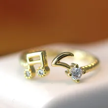 Горячие продажи нот кольцо для женщин меломана вечерние Свадебная мода довольно сияющий кристалл подарок ювелирные изделия