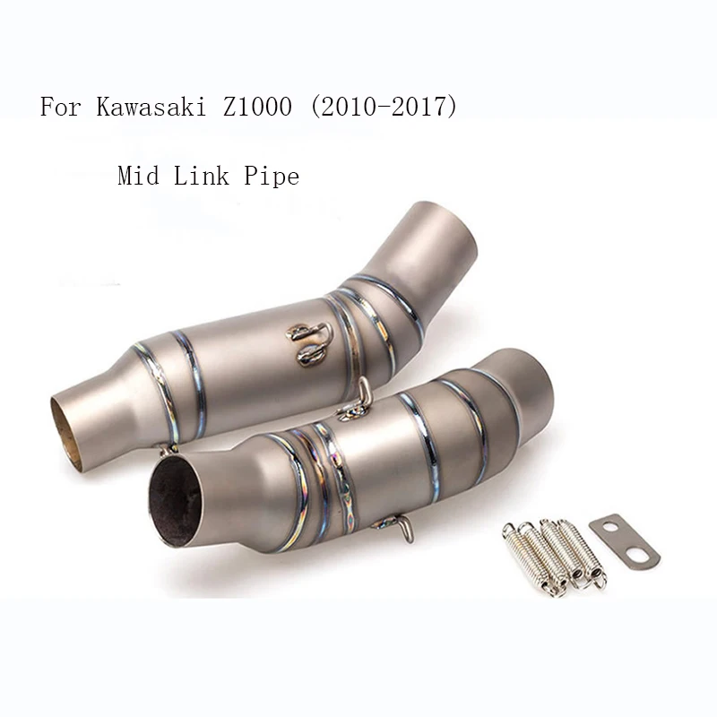 

Slip On For Kawasaki z1000 2010-2017 Racing Motorcycle Titanium Alloy Exhaust Middle Pipe Round Muffler Without Exhaust