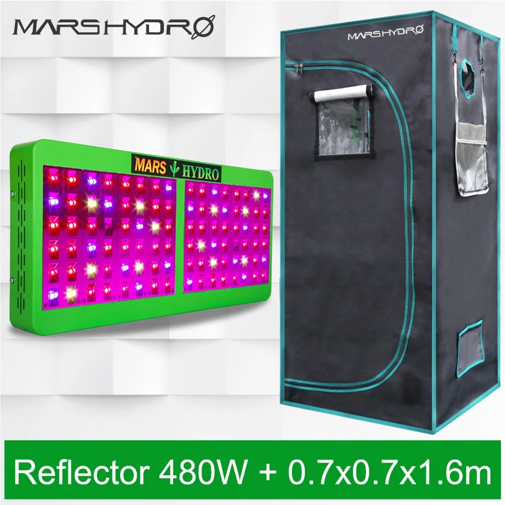 Mars Reflector 600W LED Grow Light Indoor Plants Hydroponics+70x70x160cm Indoor Grow Tent Box Grow Kits