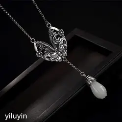 KJJEAXCMY Fine jewelry S990, пион, цветок пиона, безопасности пряжки, кисточка, чистого серебра, античная Национальный Стиль sw