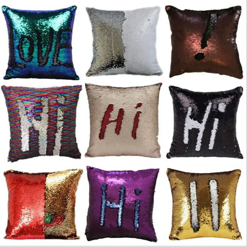 40*40cm DIY Mermaid Sequin Pillow cover Magical deccorative comfortable Pillowcase for drop shipping | Дом и сад