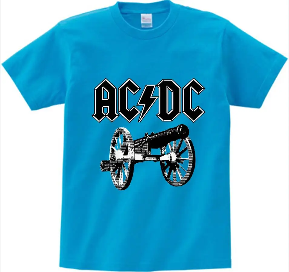 ACDC, Детская футболка детская ACDC футболка в стиле рок, Повседневная футболка с короткими рукавами для мальчиков и девочек, детские топы унисекс, одежда для малышей YUDIE - Цвет: blue childreT-shirt