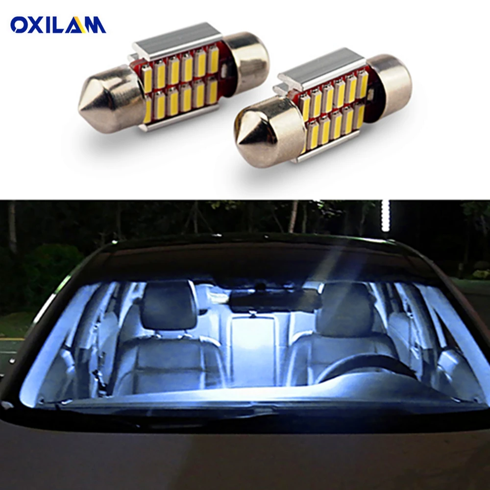 

2pcs 31mm Led Festoon Car Interior Light Lamp DE3175 12 SMD Trunk Dome Map Bulb Light for MAZDA 2 3 5 6 2015 2014 2013 2012