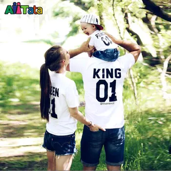 2017 summer Family Matching Outfits Short-sleeved  T-shirt Family Look mother and daughter clothes father Son baby kids