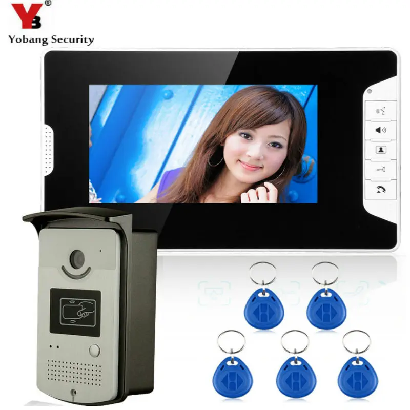 

7 Inch Door Viewer Video Doorbell and Home Security Camera Monitor Intercom System Doorbell Entry Kit with Rain Cover Intercom