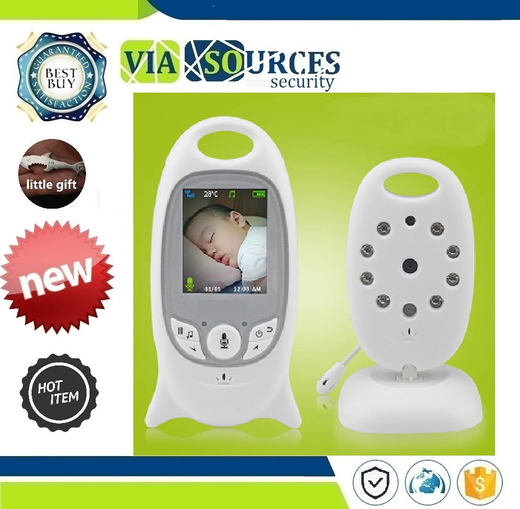 

Color Security Camera 2 Way Talk NightVision IR LED Temperature Monitoring with 8 Lullaby Wireless Video Baby Monitor 2.0 inch