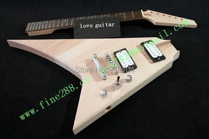 

new semi-finished 6-strings dovetail electric guitar in natural color with chrome hardware no paint+free shipping F-1816