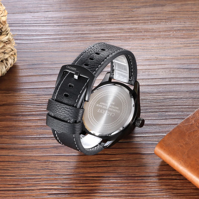 2019 classic design watch for men fashion quartz mens watches drop shipping wholesale leather strap waterproof auto date (8)
