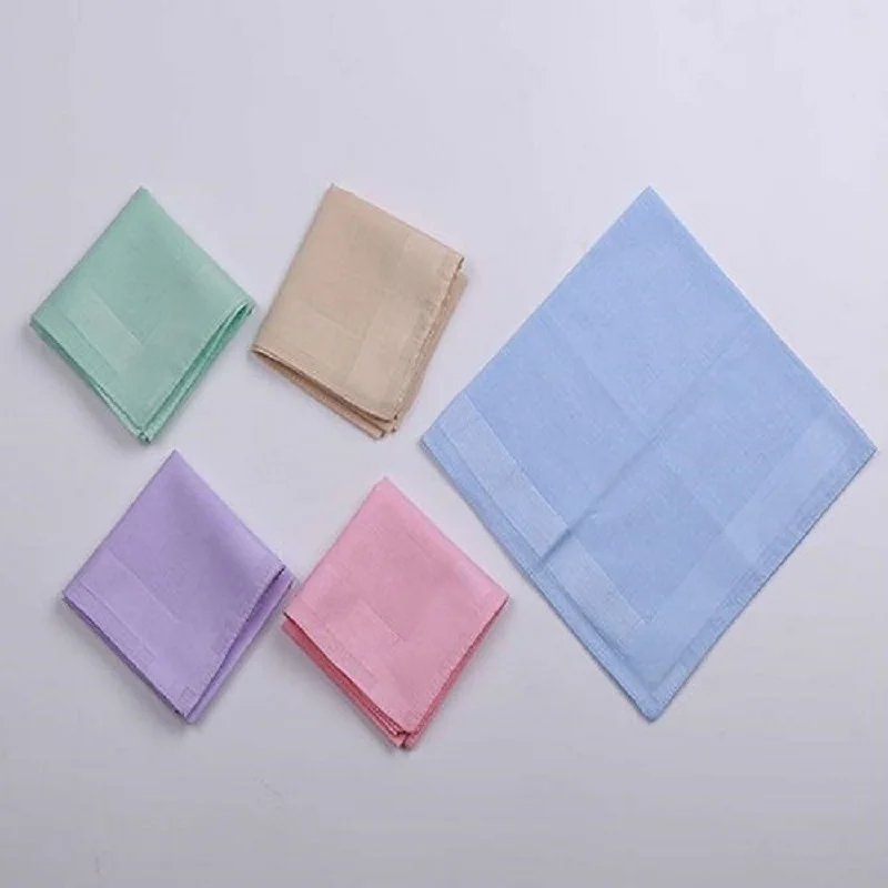 

Free Shipping 12pcs 40cm * 40cm Candy Color Handkerchief Cotton Handkerchief Ms. Men