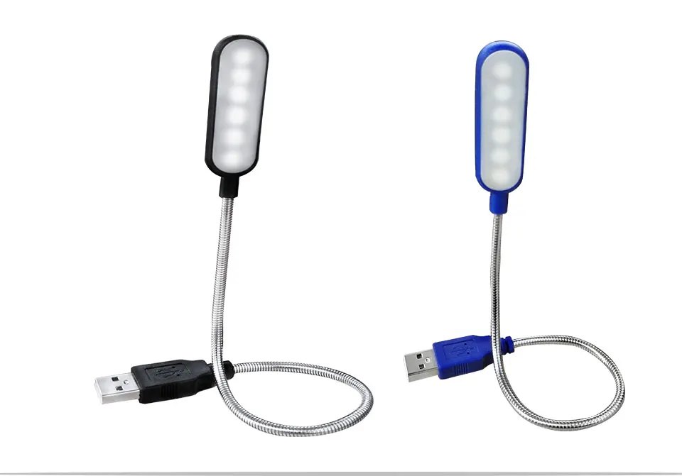 Portable USB LED Mini Book Light Reading Light Table Lamp Flexible 6leds USB Lamp for Power Bank Laptop Notebook PC Computer