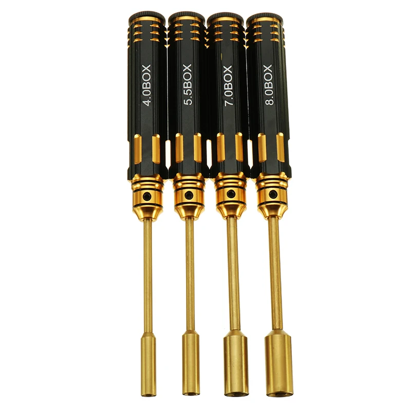 4 Pcs Sleeve Tools Long Handle Steel Hex Screwdriver Sleeve Setin