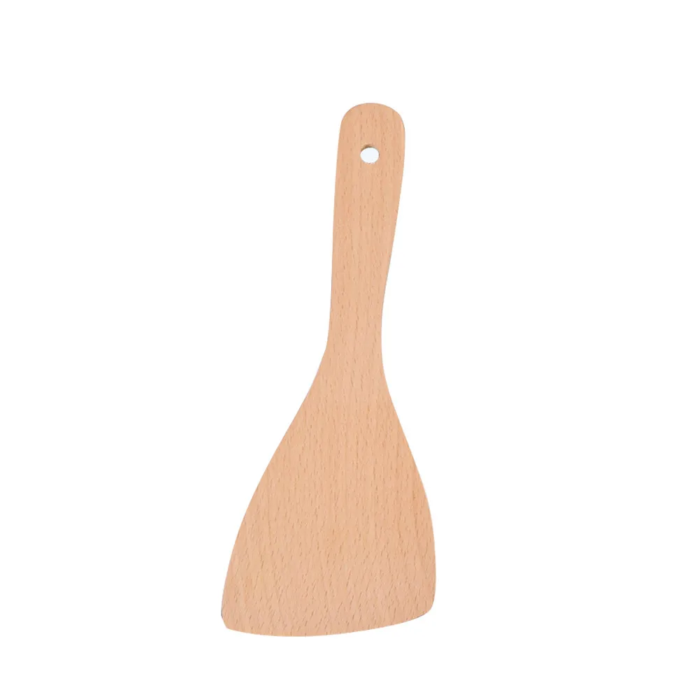 Твердая древесина без краски без воска ложка для риса специальная кастрюля рисовая лопатка - Цвет: B