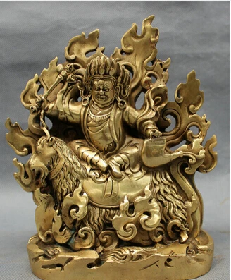 

voge S3682 8 " Tibet bronze budismo Joss deus Vajra Mahakala buda passeio Crafts Home Furnishing Arts pure copper