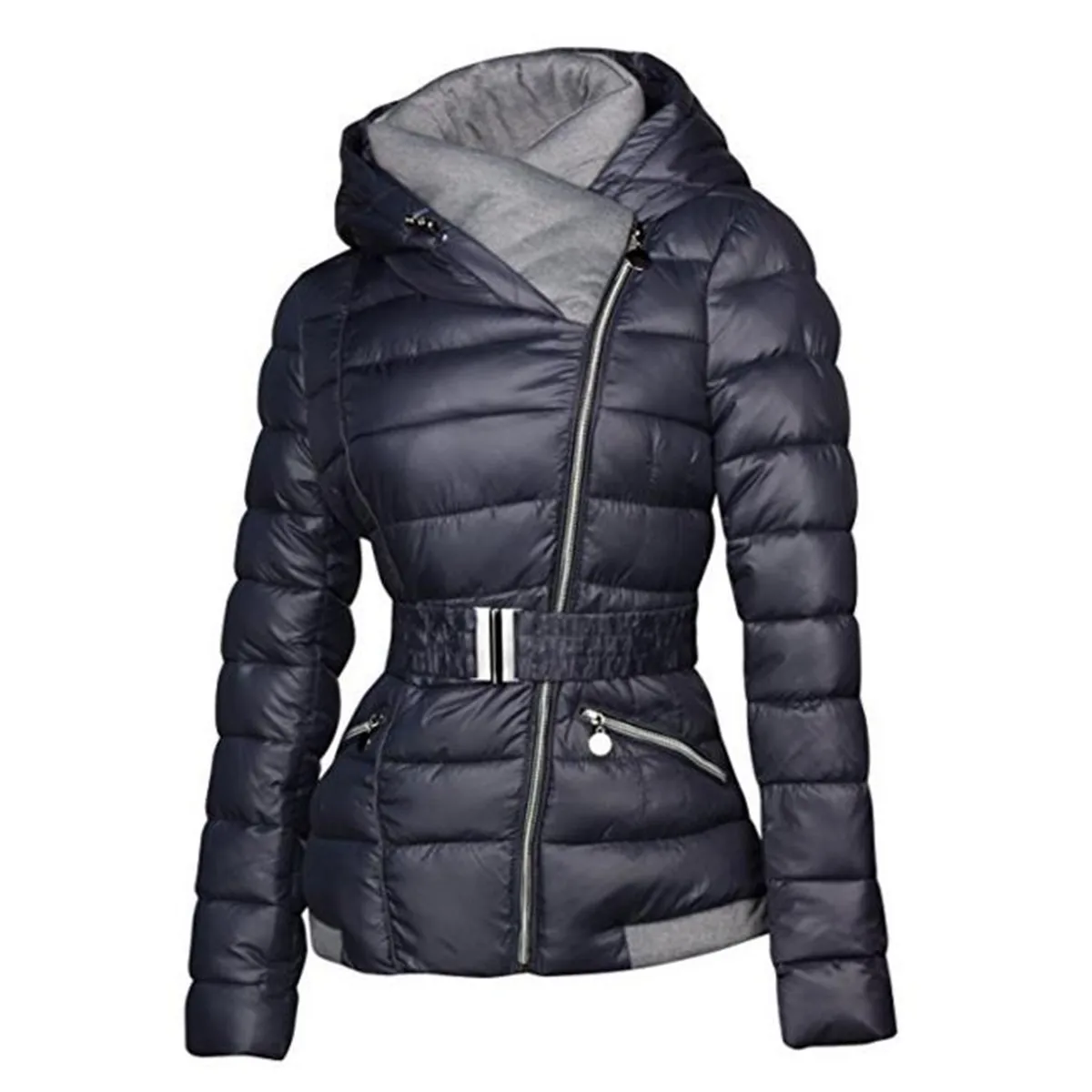 Rosetic Winter Black Jacket Women Ultra Light Down Jackets Warm Coat 2019 Female Zipper Pockets Outwear Coat  Gothic Slim Coats - 32946676861