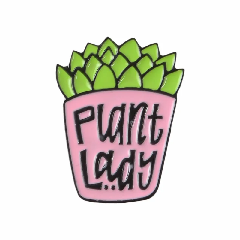 

Potted Plant pins"Plant Lady"Enamel brooches Badges Lapel pins Plant Jewelry Gifts for Plant lover Women Girl Wholesale
