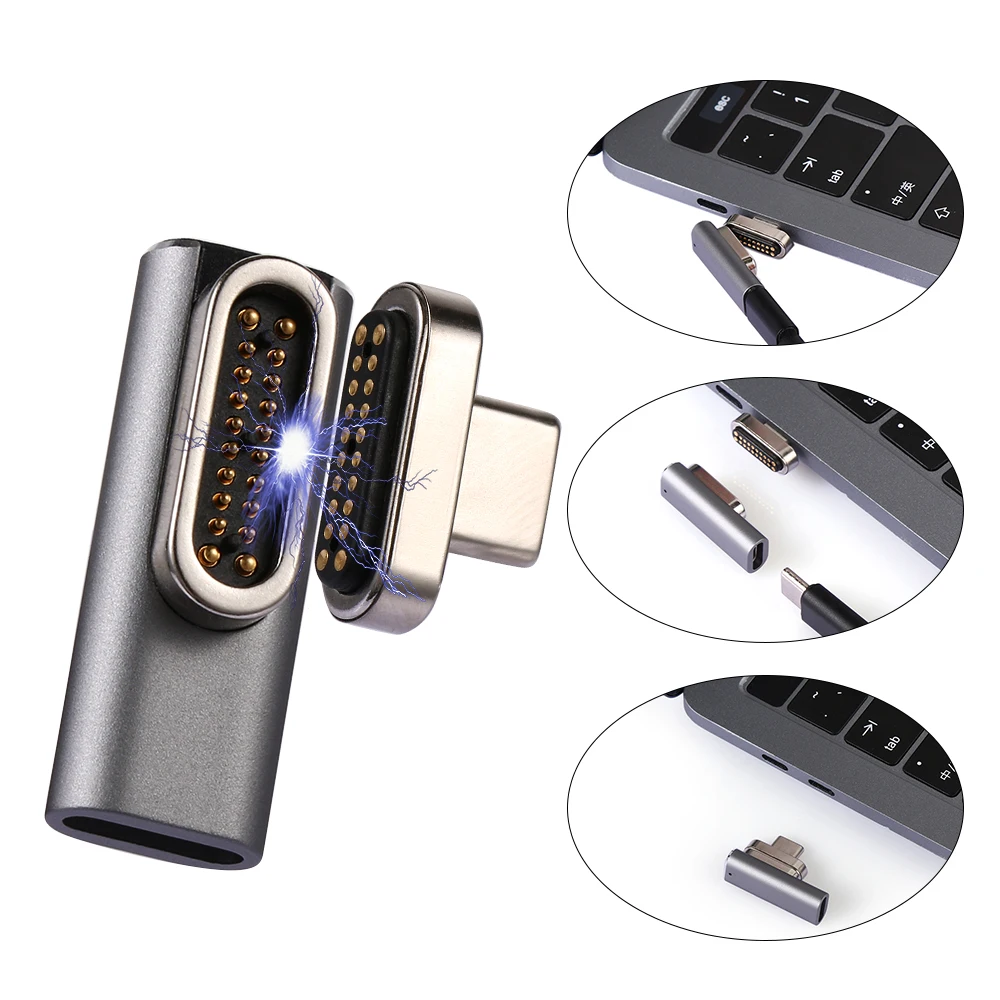 Магнитный USB C адаптер 1 шт. 20 контактов разъем типа PD 100 Вт быстрая зарядка для MacBook
