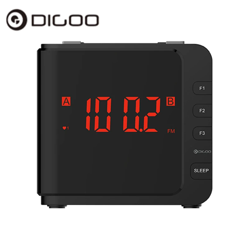 Digoo DG-CR7 CR7 Digital LED Large Display USB Alarm Clock AM/FM Radio Dual Alarm With Snooze 11.93cm x 10.41cm x 10.92cm