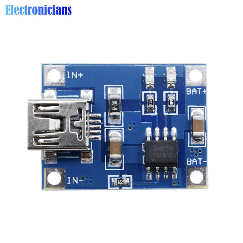 5 шт./лот TP4056 Mini USB в 1A 18650 плата зарядного устройства для литиевых батарей со