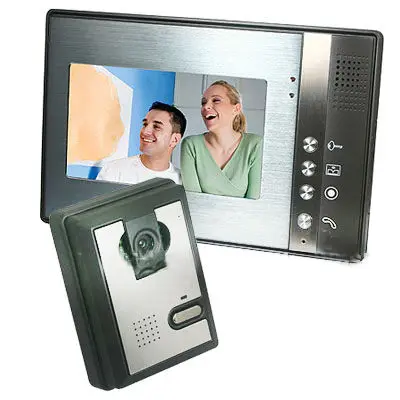 Home Video Door Phone Doorbell Intercom Rings System with 7 inch Color Monitor + IR Camera + 5M Cable