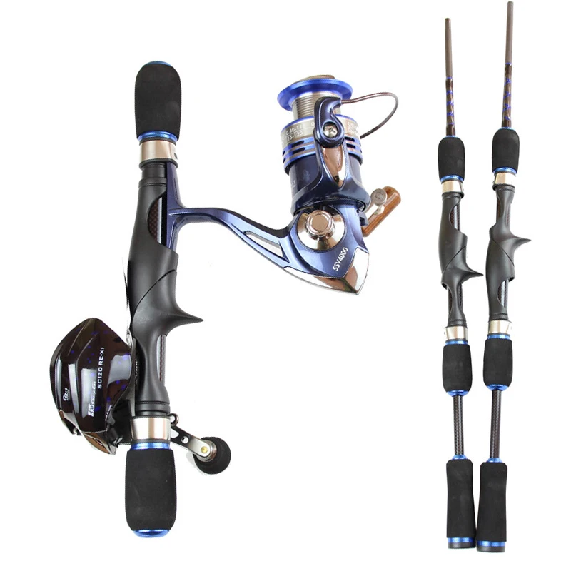 

ROSEWOOD 8-Pieces Travel Carbon Fishing Rod 1.8m 2.1m Spinning/Casting Handle In One Fishing Rod Medium Spinning Baitcaster Rod