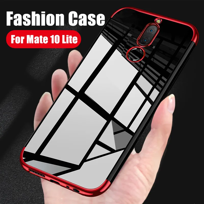 Luxury tpu plating cases For huawei Mate 10 lite back cover silicon soft transparent case Lite clear bag |